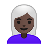 Woman: Dark Skin Tone, White Hair, Google style