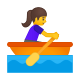 Woman Rowing Boat Emoji, Google style