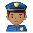Man Police Officer Emoji with Medium Skin Tone, Samsung style