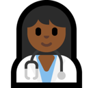 Woman Health Worker Emoji with Medium-Dark Skin Tone, Microsoft style