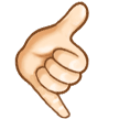 Call Me Hand Emoji with Light Skin Tone, Samsung style