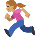 Woman Running Emoji with Medium-Light Skin Tone, Facebook style
