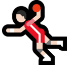 Man Playing Handball Emoji with Light Skin Tone, Microsoft style