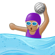 Woman Playing Water Polo Emoji with Medium Skin Tone, Samsung style