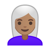 Woman: Medium Skin Tone, White Hair, Google style