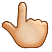Backhand Index Pointing Up Emoji with Medium-Light Skin Tone, Samsung style