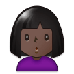 Person Pouting Emoji with Dark Skin Tone, Samsung style