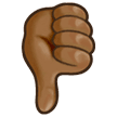 Thumbs Down Emoji with Medium-Dark Skin Tone, Samsung style