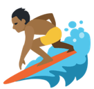 Man Surfing Emoji with Medium-Dark Skin Tone, Facebook style