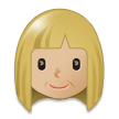 Woman Emoji with Medium-Light Skin Tone, Samsung style