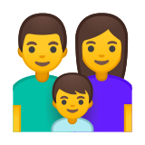 Family: Man, Woman, Boy Emoji, Google style