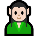 Man Elf Emoji with Light Skin Tone, Microsoft style