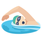 Man Swimming Emoji with Light Skin Tone, Facebook style