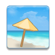 Beach with Umbrella Emoji, Samsung style