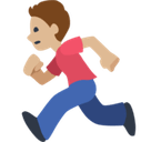 Man Running Emoji with Medium-Light Skin Tone, Facebook style