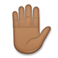 Raised Hand Emoji with Medium-Dark Skin Tone, LG style