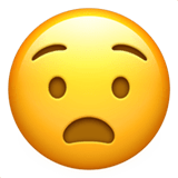 Anguished Face Emoji, Apple style