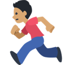 Man Running Emoji with Medium Skin Tone, Facebook style