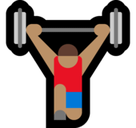 Man Lifting Weights Emoji with Medium Skin Tone, Microsoft style
