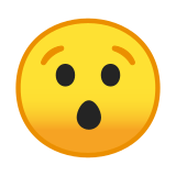 Hushed Face Emoji, Google style