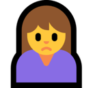 Woman Frowning Emoji, Microsoft style