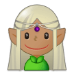 Woman Elf Emoji with Medium Skin Tone, Samsung style