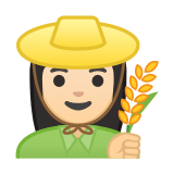 Woman Farmer Emoji with Light Skin Tone, Google style