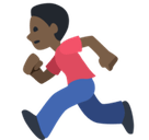 Man Running Emoji with Dark Skin Tone, Facebook style