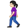 Woman Walking Emoji with Light Skin Tone, Samsung style