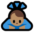 Person Bowing Emoji with Medium Skin Tone, Microsoft style