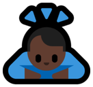 Person Bowing Emoji with Dark Skin Tone, Microsoft style