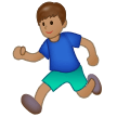 Person Running Emoji with Medium Skin Tone, Samsung style