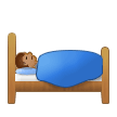 Person in Bed Emoji with Medium Skin Tone, Samsung style
