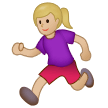 Woman Running Emoji with Medium-Light Skin Tone, Samsung style