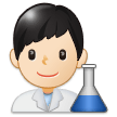 Man Scientist Emoji with Light Skin Tone, Samsung style