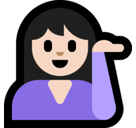 Woman Tipping Hand Emoji with Light Skin Tone, Microsoft style