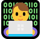 Man Technologist Emoji, Microsoft style