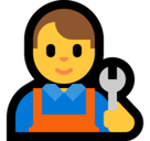 Man Mechanic Emoji, Microsoft style