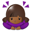 Woman Bowing Emoji with Medium-Dark Skin Tone, Samsung style
