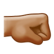 Right-Facing Fist Emoji with Medium Skin Tone, Samsung style