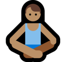 Man in Lotus Position Emoji with Medium Skin Tone, Microsoft style
