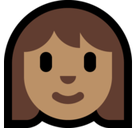 Woman Emoji with Medium Skin Tone, Microsoft style