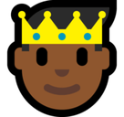 Prince Emoji with Medium-Dark Skin Tone, Microsoft style