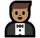Man in Tuxedo Emoji with Medium Skin Tone, Microsoft style
