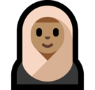 Woman with Headscarf Emoji with Medium Skin Tone, Microsoft style
