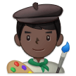 Man Artist Emoji with Dark Skin Tone, Samsung style