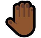 Raised Back of Hand Emoji with Medium-Dark Skin Tone, Microsoft style