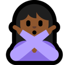 Person Gesturing No Emoji with Medium-Dark Skin Tone, Microsoft style