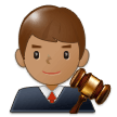 Man Judge Emoji with Medium Skin Tone, Samsung style