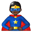 Superhero Emoji with Dark Skin Tone, Samsung style